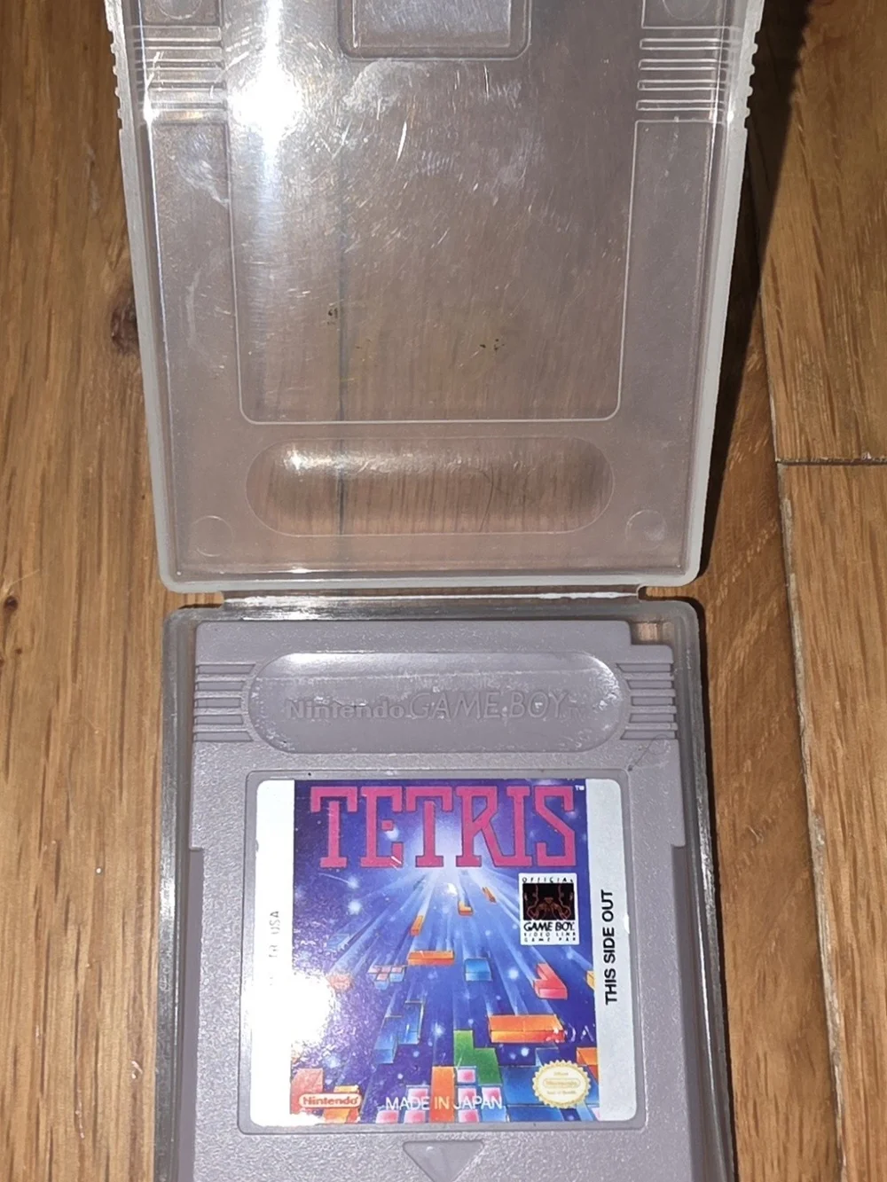 VINTAGE Nintendo Game Boy Tetris Cartridge Gray & Clear Case GAMBOY NO SEPARATIN